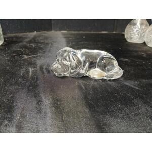 Clear Glass Sleeping Puppy Figurine